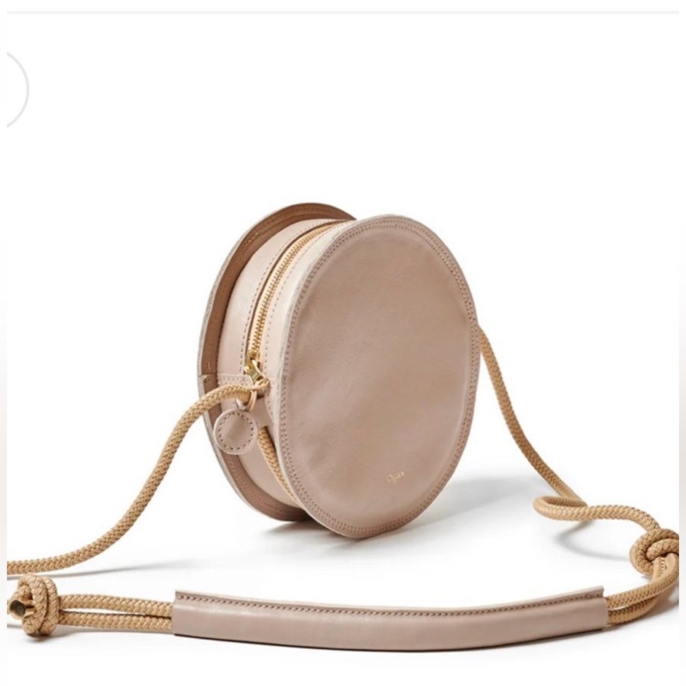Dyad project leather round  crossbody bag